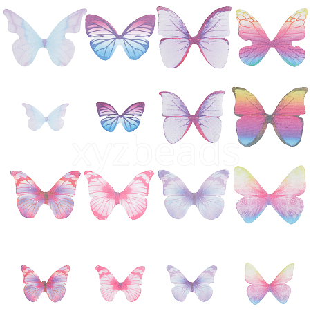 SUNNYCLUE 160Pcs 16 Style Polyester Fabric Wings Crafts Decoration DIY-SC0019-39-1