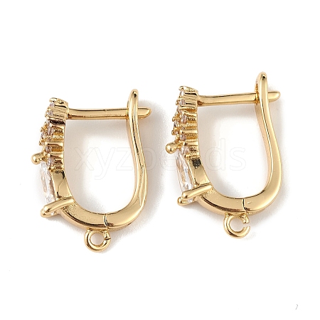 Brass Teardrop Hoop Earring Findings ZIRC-L097-055G-1