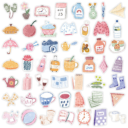 50Pcs PVC Self-Adhesive Stickers PW-WG9F333-01-1