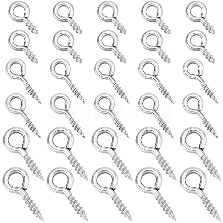 Beebeecraft 600Pcs 3 Styles 304 Stainless Steel Screw Eye Pin Peg Bails STAS-BBC0005-13-1