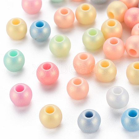 Spray Painted Opaque Acrylic Beads X-ACRP-S679-C33-1