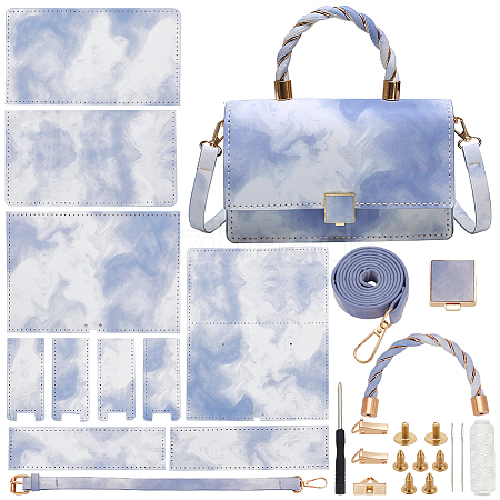 DIY Imitation Leather Sew on Women's Marble Pattern Handbag Making Kits DIY-WH0320-18B-1
