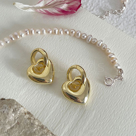 Removable Heart Pendant Hoop Earrings XL7704-1-1