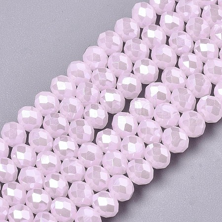 Electroplate Glass Beads Strands X-EGLA-A034-J4mm-A03-1