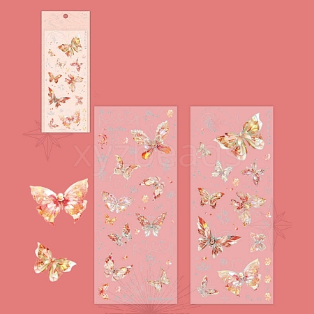 2 Sheets Hot Stamping PET Waterproof Decorative Stickers PW-WG31492-02-1