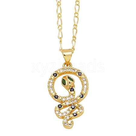 Brass Micro Pave Cubic Zirconia Pendant Necklaces for Women PW-WG59830-03-1