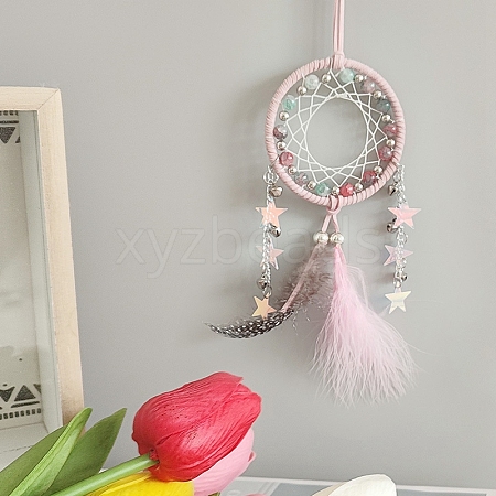 Cotton Woven Net/Web with Feather Hanging Decorations PW-WG9797B-03-1