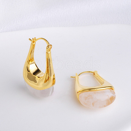 Brass Resin Hoop Earrings FS-WG9E07E-07-1