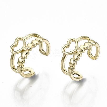 Brass Cuff Earrings EJEW-T046-24G-NF-1