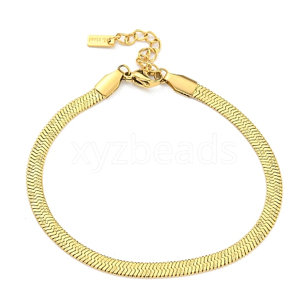 Ion Plating(IP) 304 Stainless Steel Herringbone Chain Bracelets for Women BJEW-A017-01G-1