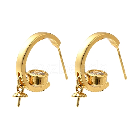 Brass Stud Earring Findings KK-R217-14G-1