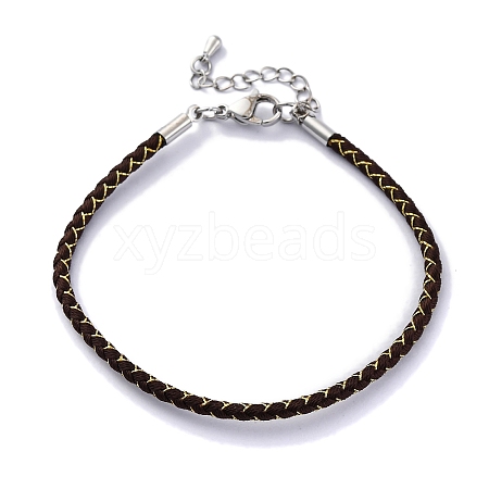 Polyester Cord Braided Bracelet Makings MAK-Z003-01P-30-1