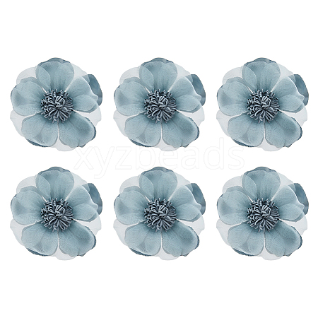 6Pcs Flower Cloth Brooches for Backpack Clothes Wedding Party JEWB-FH0002-38C-1