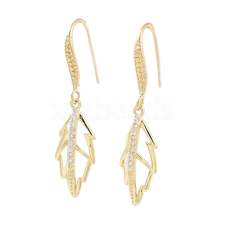 Brass with Glass Dangle Earrings EJEW-Q800-06KCG-1