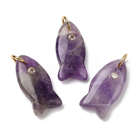 Natural Amethyst Pendants G-A297-01G-11-1