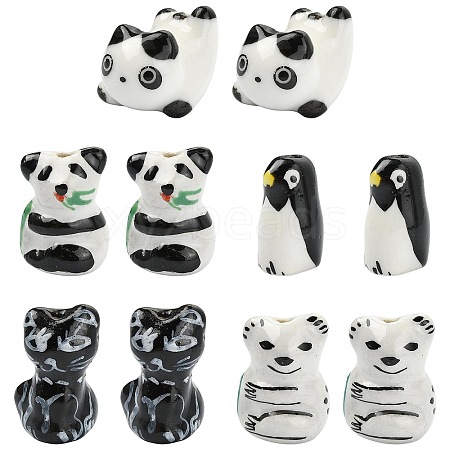 10Pcs 5 Styles Handmade Porcelain Beads PORC-CJ0001-41-1