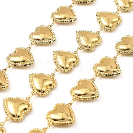 304 Stainless Steel Heart Link Chains CHS-G042-06G-1