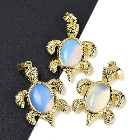 Opalite & Brass Pendants KK-F887-01G-03-1