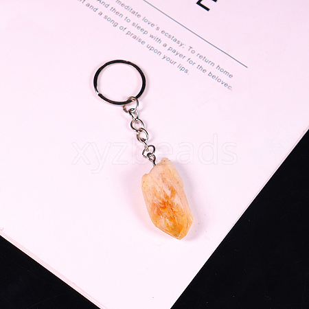 Raw Rough Natural Citrine Pendant Keychains FIND-PW0017-10A-1