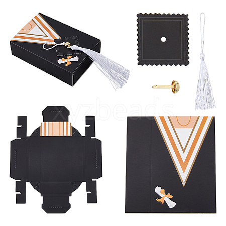 Graduation Gown Rectangle Paper Drawer Candy Boxes CON-WH0094-02A-1