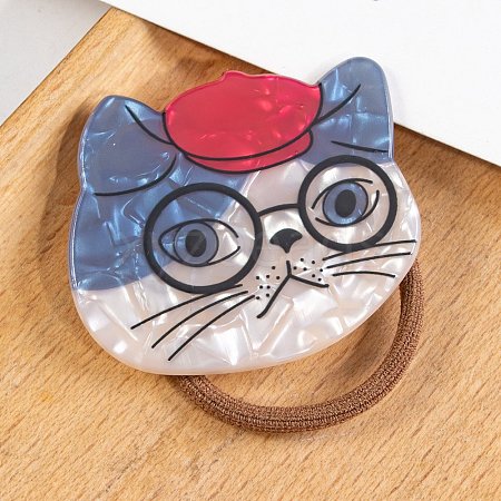 Cute Cat Shape PVC Plastic Hair Ties PW-WG88066-06-1