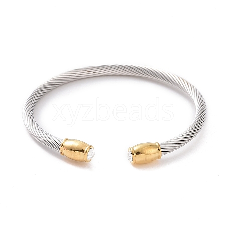 Trendy Women's 304 Stainless Steel Torque Bangles BJEW-N225-72P-1