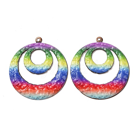 Rainbow Color Printed Iron Pendants RN-CBA3547-03A-1