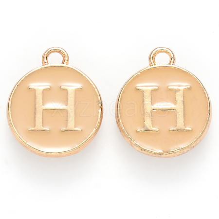 Golden Plated Alloy Enamel Charms X-ENAM-S118-06H-1