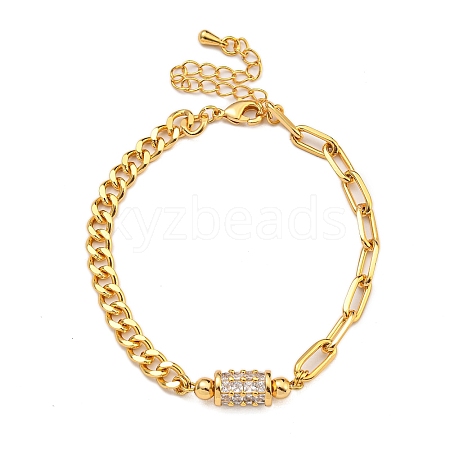 Brass Micro Pave Cubic Zirconia Bracelets for Women BJEW-U008-12G-1