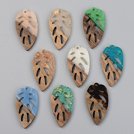 Resin & Walnut Wood Pendants RESI-S389-048A-1