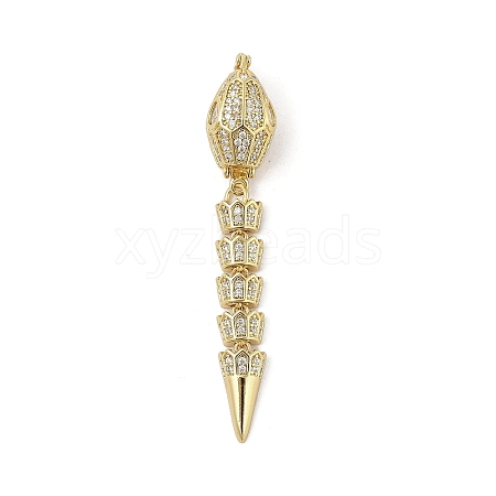 Brass Micro Pave Clear Cubic Zirconia Snap Clasps KK-Z078-37G-1