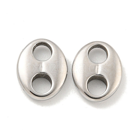 Non-Tarnish 304 Stainless Steel Oval Connector Charms STAS-L278-037P-1