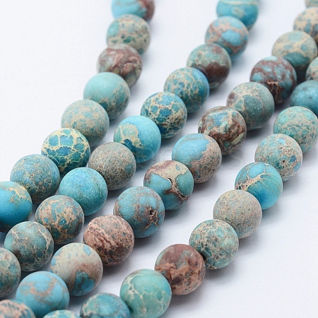 Natural Imperial Jasper Beads Strands G-K232-8mm-01D-1