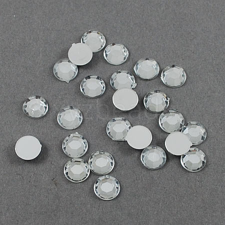 Transparent Acrylic Rhinestone Cabochons GACR-S006-7mm-01-1