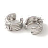 Rack Plating Brass Pave Clear Cubic Zirconia Wavy Ring Cuff Earrings for Women EJEW-P280-09P-2