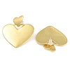 Brass Heart Stud Earrings EJEW-K293-13G-2