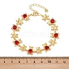 Bear Brass Micro Pave Cubic Zirconia Link Chain Bracelets for Women BJEW-K248-05G-06-5