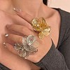 Alloy Rhinestone Cuff Rings for Women RJEW-Z047-04P-1