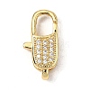 Brass Clear Cubic Zirconia Lobster Claw Clasps KK-Z078-45B-G-1