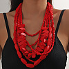 Bohemian Style Wood Geometric Beaded Multilayer Necklaces for Women WG33684-07-1