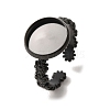 Flower 304 Stainless Steel Cuff Ring Components STAS-P454-05D-B-1