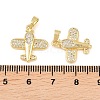 Brass Micro Pave Clear Cubic Zirconia Pendants KK-G549-18C-G-3
