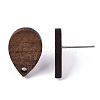 Walnut Wood Stud Earring Findings LS-X-MAK-N033-007-3