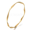 Ion Plating(IP) 304 Stainless Steel Twisted Ring Bangles BJEW-G684-04G-1