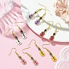 Golden Alloy Enamel Dangle Earrings EJEW-JE05653-2