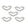 Brass Micro Pave Clear Cubic Zirconia Connector Charms KK-E068-VB369-3