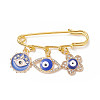 3Pcs 3 Style Iron Evil Eye Safety Pin Brooches JEWB-BR00085-3