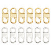 CHGCRAFT 12Pcs 2 Colors Rack Plating Brass Fold Over Clasps KK-CA0002-66-1