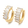 Brass Micro Pave Clear Cubic Zirconia Huggie Hoop Earrings X-EJEW-A058-28G-1