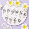 Filigree 3D Butterfly Platinum Brass Dangle Earrings EJEW-JE05676-2
